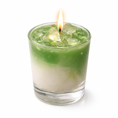 Handcrafted Green Matcha Scented Glass Votive Candle, Decorative