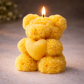 Teddy Bear Candle with Heart