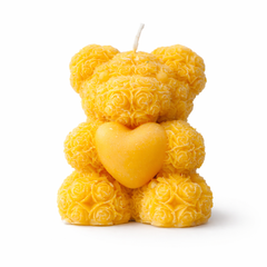 Teddy Bear Candle with Heart
