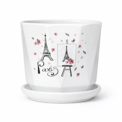 Decorative Indoor Ceramic Flower Pot – Paris Theme
