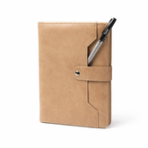 Premium Tan Leather Executive Diary with Metal Pen