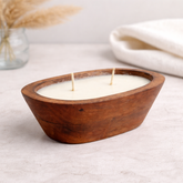 Scented Wooden Dough Bowl Candle