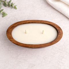 Scented Wooden Dough Bowl Candle
