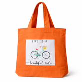 Ride & Bloom Orange Tote