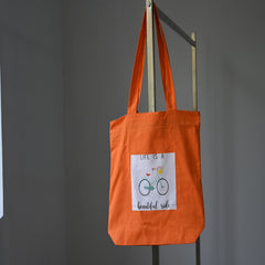 Ride & Bloom Orange Tote