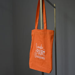 orange canvas tote bag