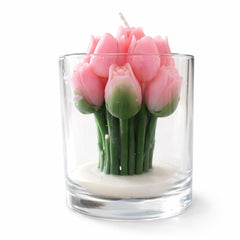 The Wittyboon Decorative Tulip Bouquet Glass Jar Scented Candle