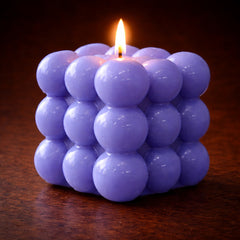 Lavender Bubble Cube Soy Wax Candle