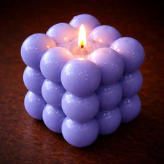 Lavender Bubble Cube Soy Wax Candle