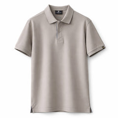 Solid Light Khaki Polo Neck T Shirt Men’s Plain Beige Cotton Polo T Shirt