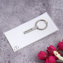 Key chain – Metal bar with “My love” engraved