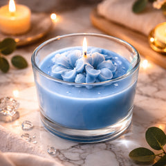 Garden King Ocean Bloom Sky Blue Glass Jar Candle – Premium Soy Wax Scented Candle for Home Décor & Aromatherapy (150g, Pack of 1)