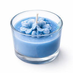 Garden King Ocean Bloom Sky Blue Glass Jar Candle – Premium Soy Wax Scented Candle for Home Décor & Aromatherapy (150g, Pack of 1)