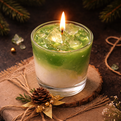 Handcrafted Green Matcha Scented Glass Votive Candle, Decorative
