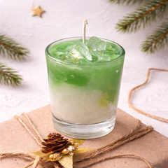 Handcrafted Green Matcha Scented Glass Votive Candle, Decorative