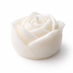 Rose Shape Soy Wax Candle – Elegant Floral Decorative Candle for Home & Gifting (White)