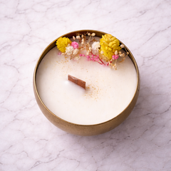 Luxe Floral Gold Bowl Soy Wax Candle