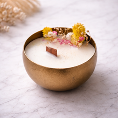 Luxe Floral Gold Bowl Soy Wax Candle
