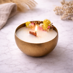Luxe Floral Gold Bowl Soy Wax Candle