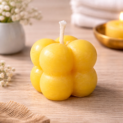 Bubble Cube Candle – Decorative Soy Wax Aesthetic Candle for Home Décor (Yellow)