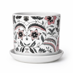Decorative Ceramic Indoor Flower Pot – Floral Print