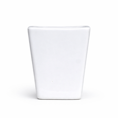 Plain White Ceramic Plant Pot – Tall Square Shape