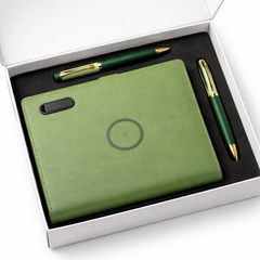 Premium Green Executive Diary and Pen Gift Set.