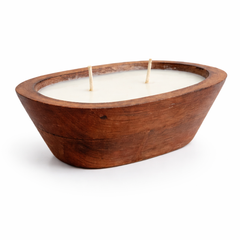 Scented Wooden Dough Bowl Candle