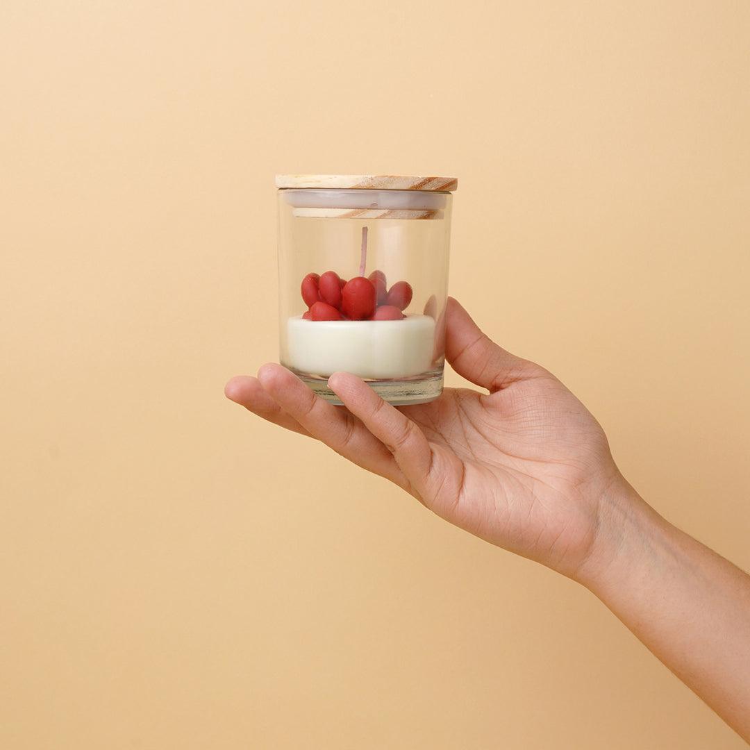 Candle with flower detail