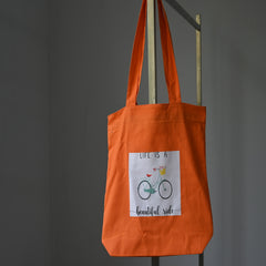 Ride & Bloom Orange Tote