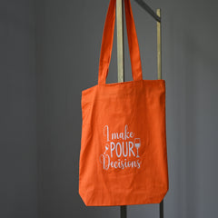 orange canvas tote bag