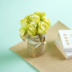 Faux Rose Flower Pot