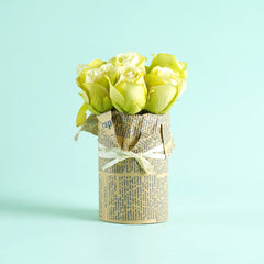 Faux Rose Flower Pot