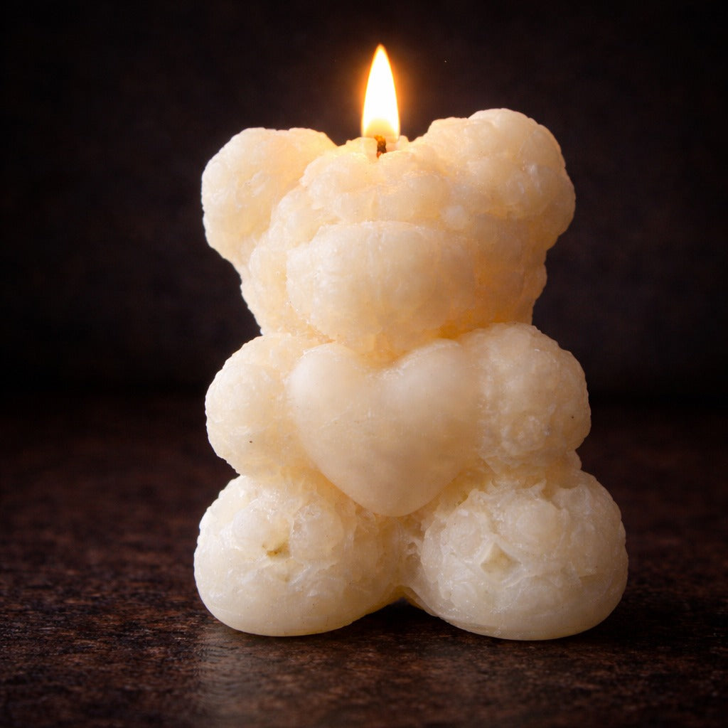 Teddy Bear Candle – Handmade Cute Decorative Candle for Home Décor, Baby Showers & Gifting