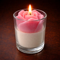 Rose Votive Candles in Glass