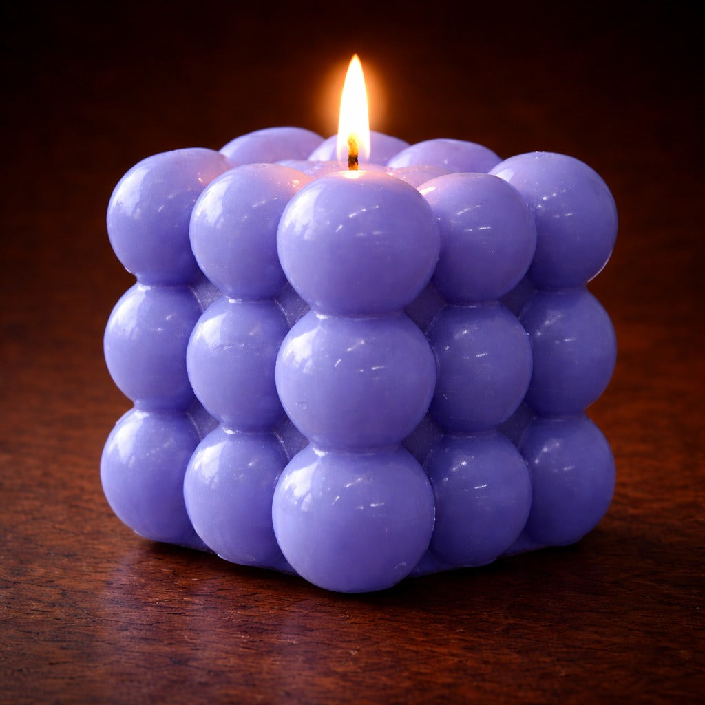 Lavender Bubble Cube Soy Wax Candle
