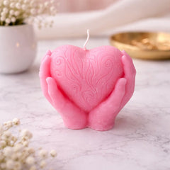 Heart in Hands Decorative Candle