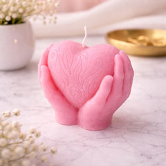 Heart in Hands Decorative Candle