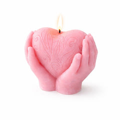 Heart in Hands Decorative Candle