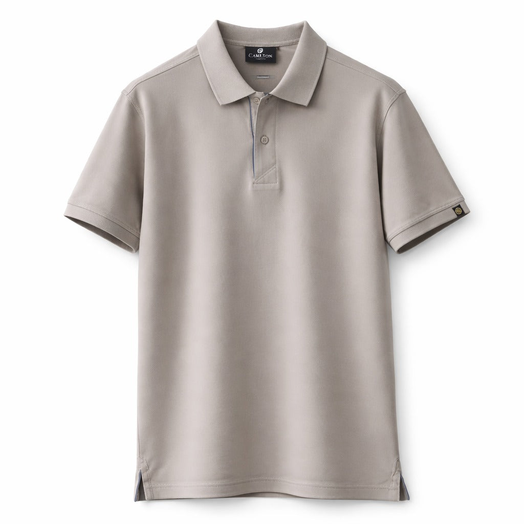 Solid Light Khaki Polo Neck T Shirt  Men’s Plain Beige Cotton Polo T Shirt