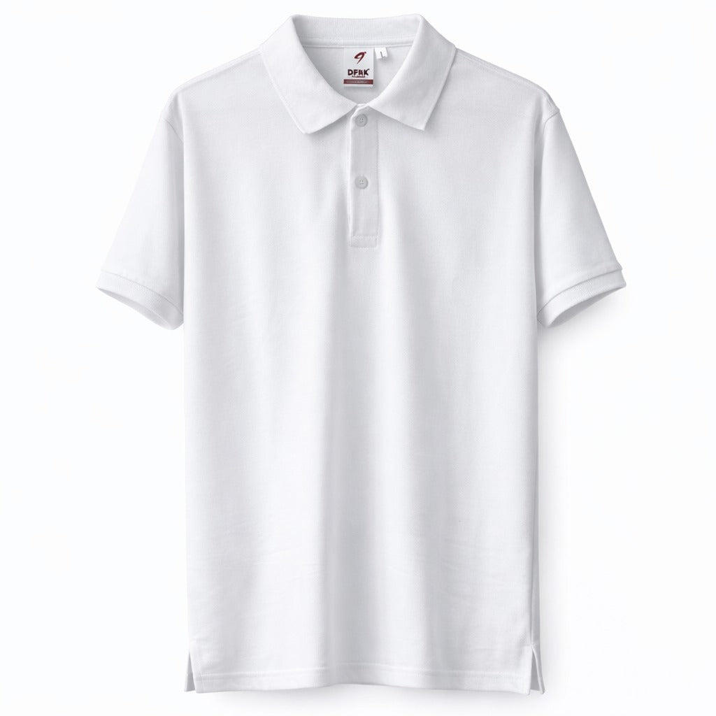 Solid White Polo Neck T Shirt