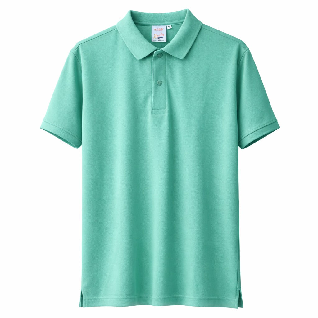 Solid Sea Green Polo Neck T Shirt
