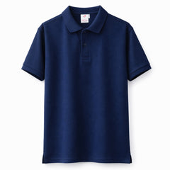 Solid Navy Blue Polo Neck T Shirt