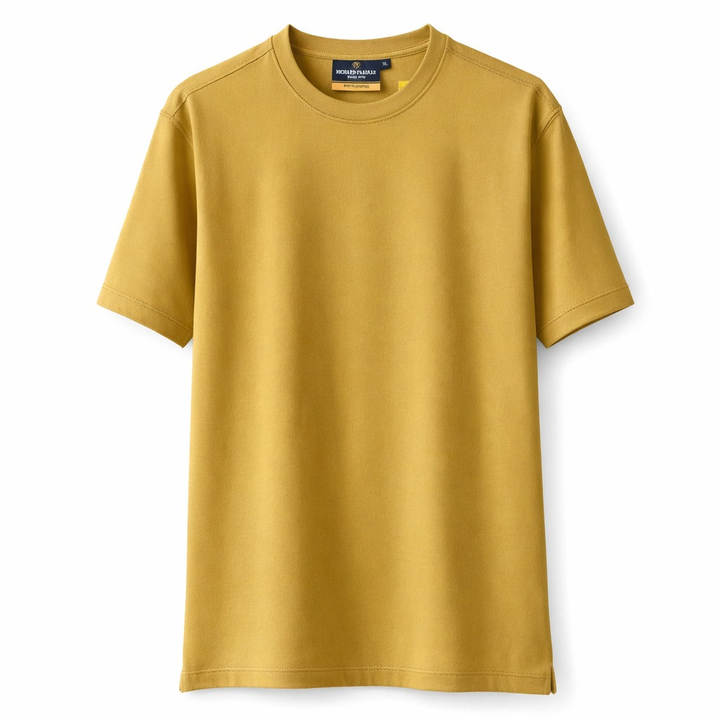 Men’s Plain Mustard Cotton T Shirt