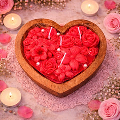 Mini Heart-Shaped Floral Scented Candle