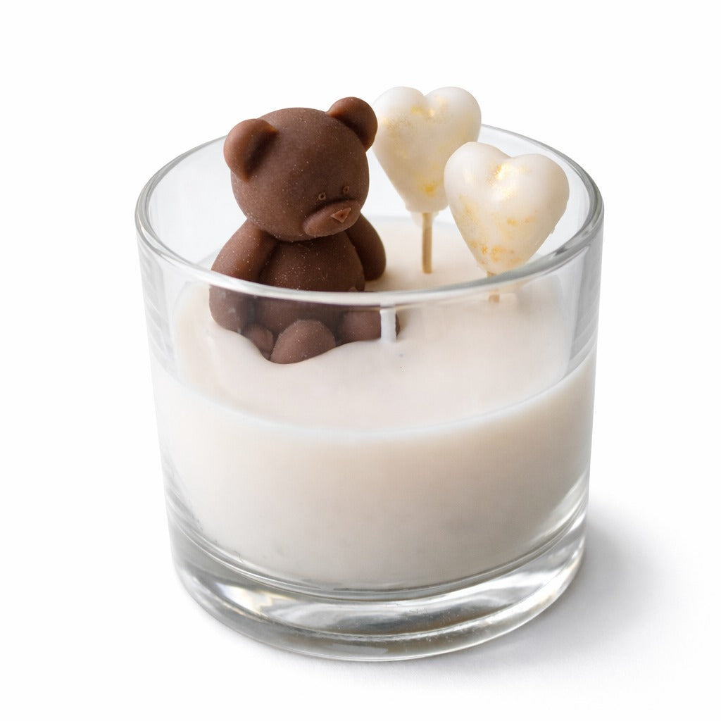 Teddy & Hearts Glass Jar Candle