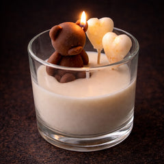 Teddy & Hearts Glass Jar Candle