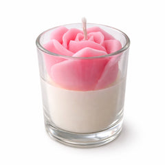 Rose Votive Candles in Glass